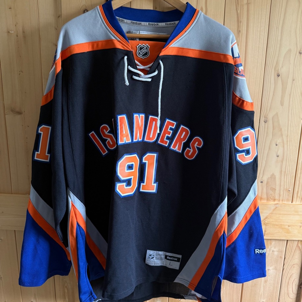 Reebok NHL New York Islanders John Tavares 91 Jersey Black Mens Large 7185A